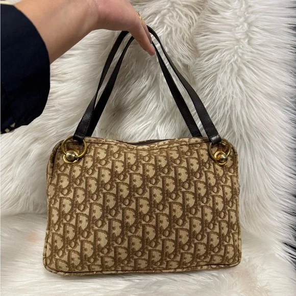 Authentic Dior Tan and Brown Monogram Shoulder Bag - Picture 12 of 16